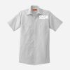 Short Sleeve Striped Industrial Work Shirt Thumbnail